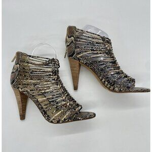 Vince Camuto Alessandra Sandals Snake Size 7.5M Shoes Sexy Heels Wedding Party